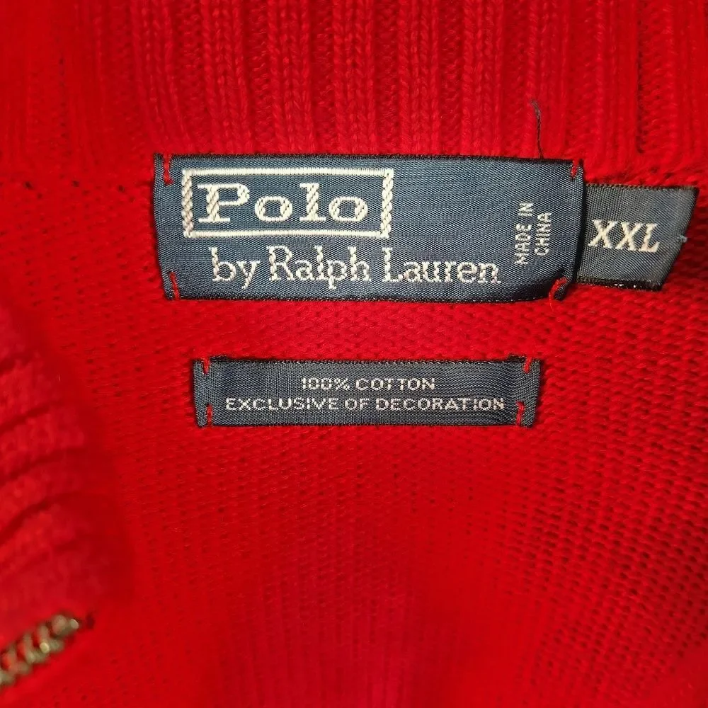 Polo by Ralph Lauren Mens Long Sleeve 1/4 Zip Mock Neck Pullover Size XXL